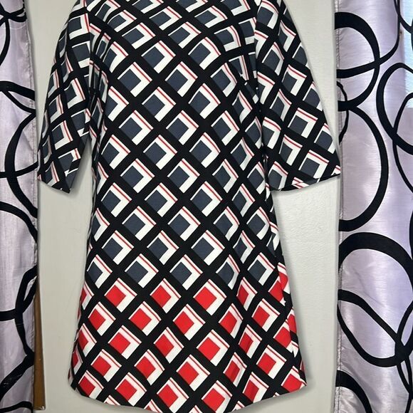 Banana Republic Geometric Colorful Mod 70’s Style Dress Size 0 - Picture 4 of 8
